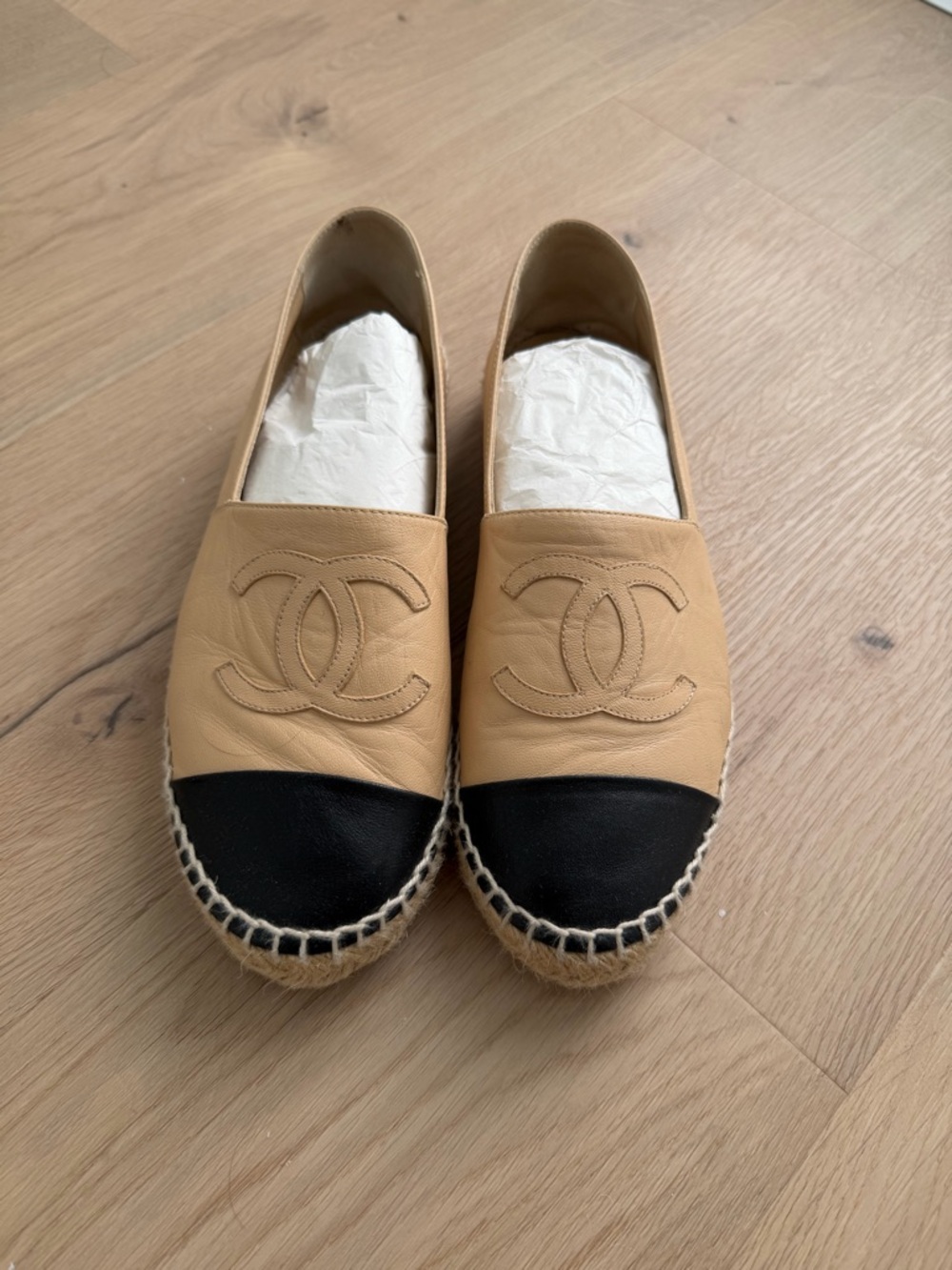 Chanel Lambskin Espadrille Flats